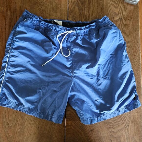 Nautica Men’s XXL (W38) Blue Elastic Waist Swim Shorts Lined with Pockets - Picture 1 of 9